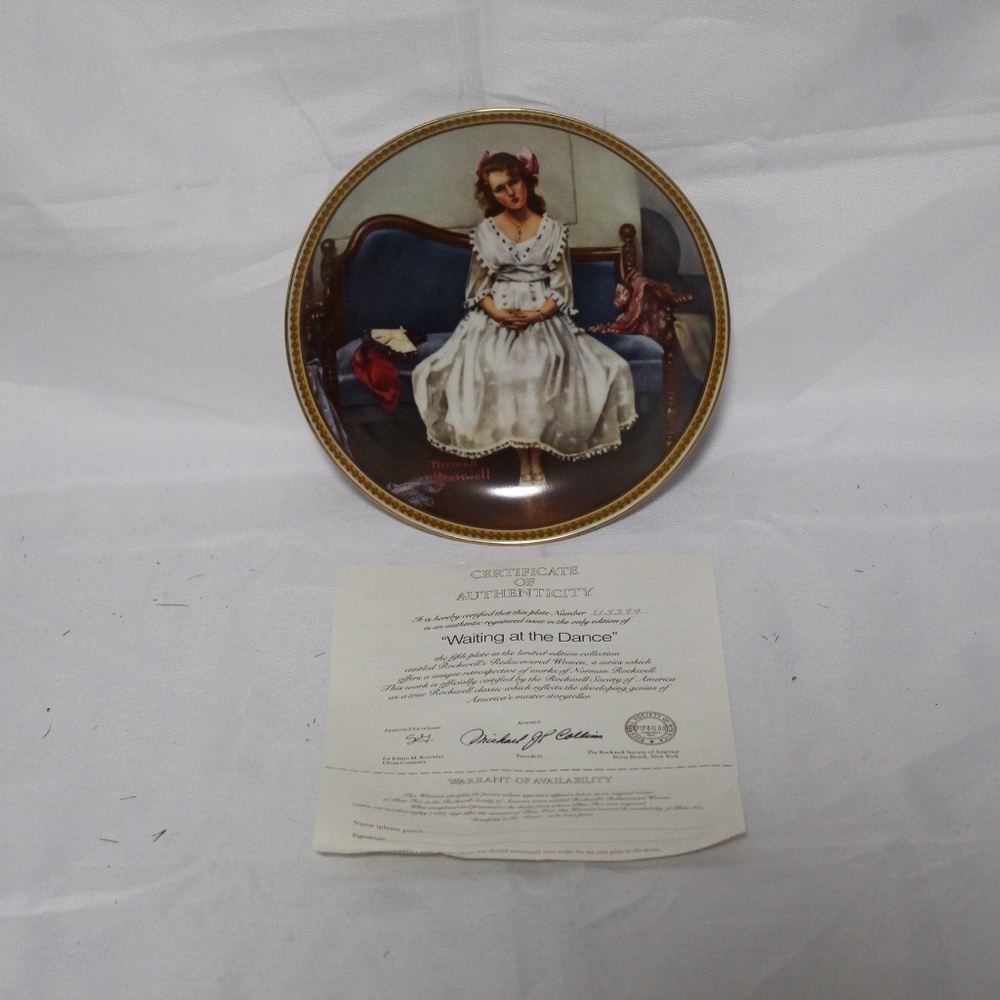 The Edwin M. Knowles.  "Waiting at the Dance" By: Norman Rockwell